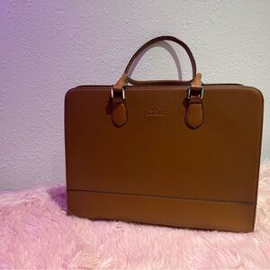 Chic Brown Leather Briefcase